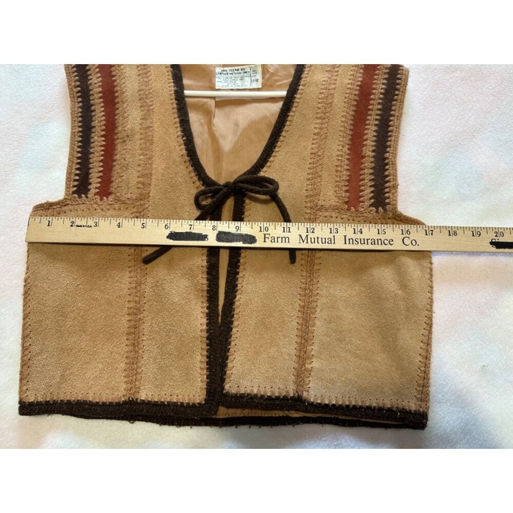 Vintage 70’s Suede Vest Skirt Set SZ 11/12 MEASUREMENTS BELOW - Picture 9 of 15